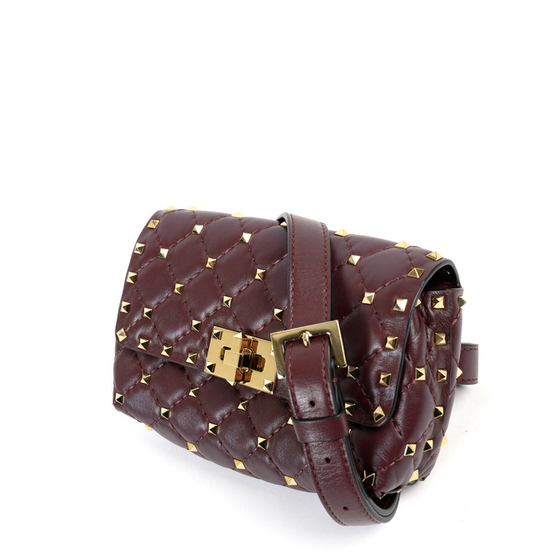 Valentino Garavani Bourgondië Mini Rockstud Riem Crossbodytas