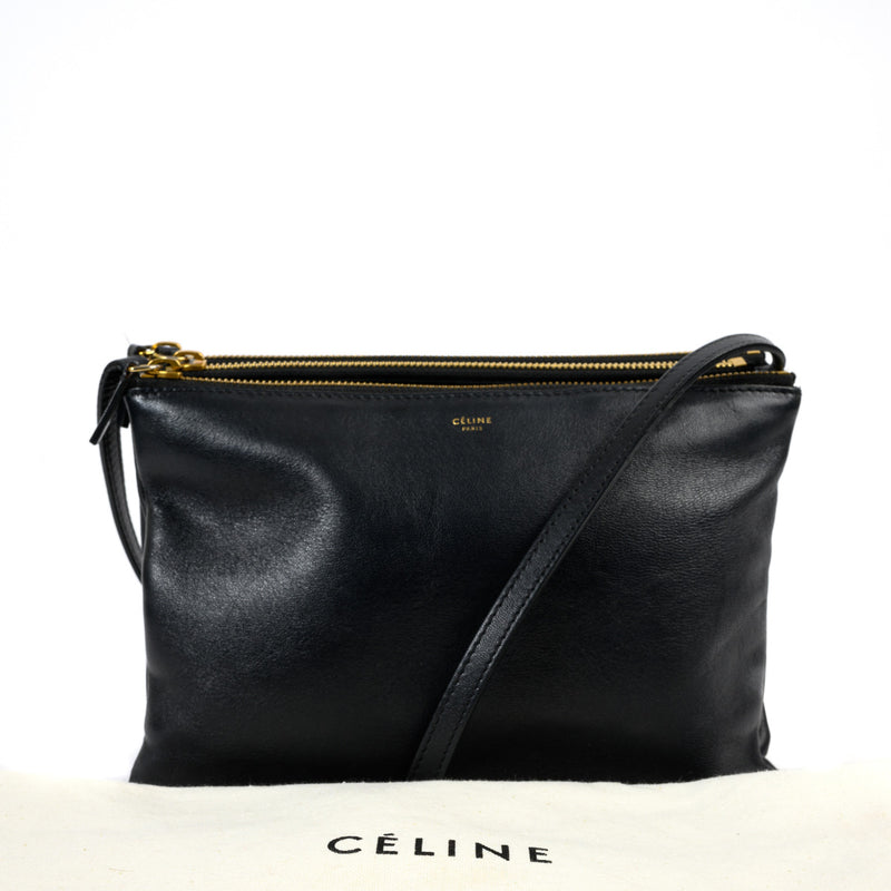 Céline Trio Black Leather Crossbody Bag