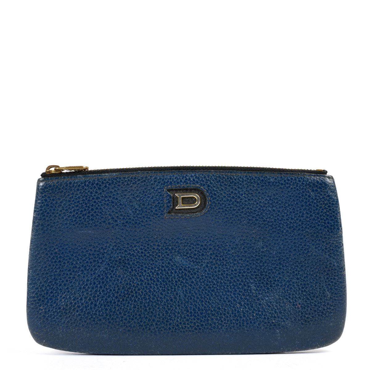 Shop safe online 100% authentic Delvaux Blue Leather Pouch in good preloved condition at Labellov in Antwerp.