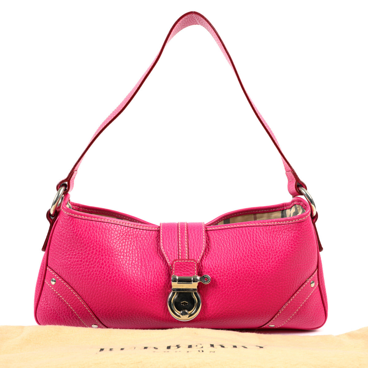 Sac bandoulière en cuir rose Burberry