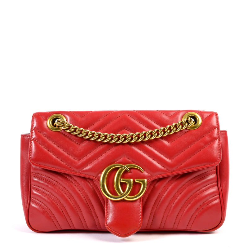 Gucci Red Small Marmont Crossbody