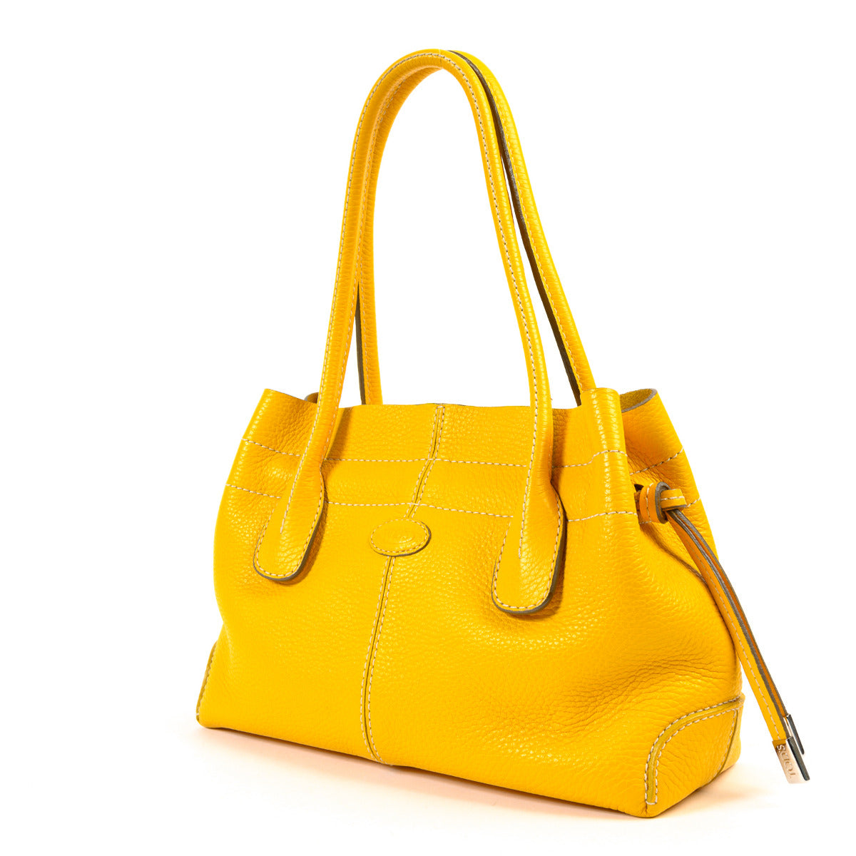 Petit sac D en cuir jaune Tod's