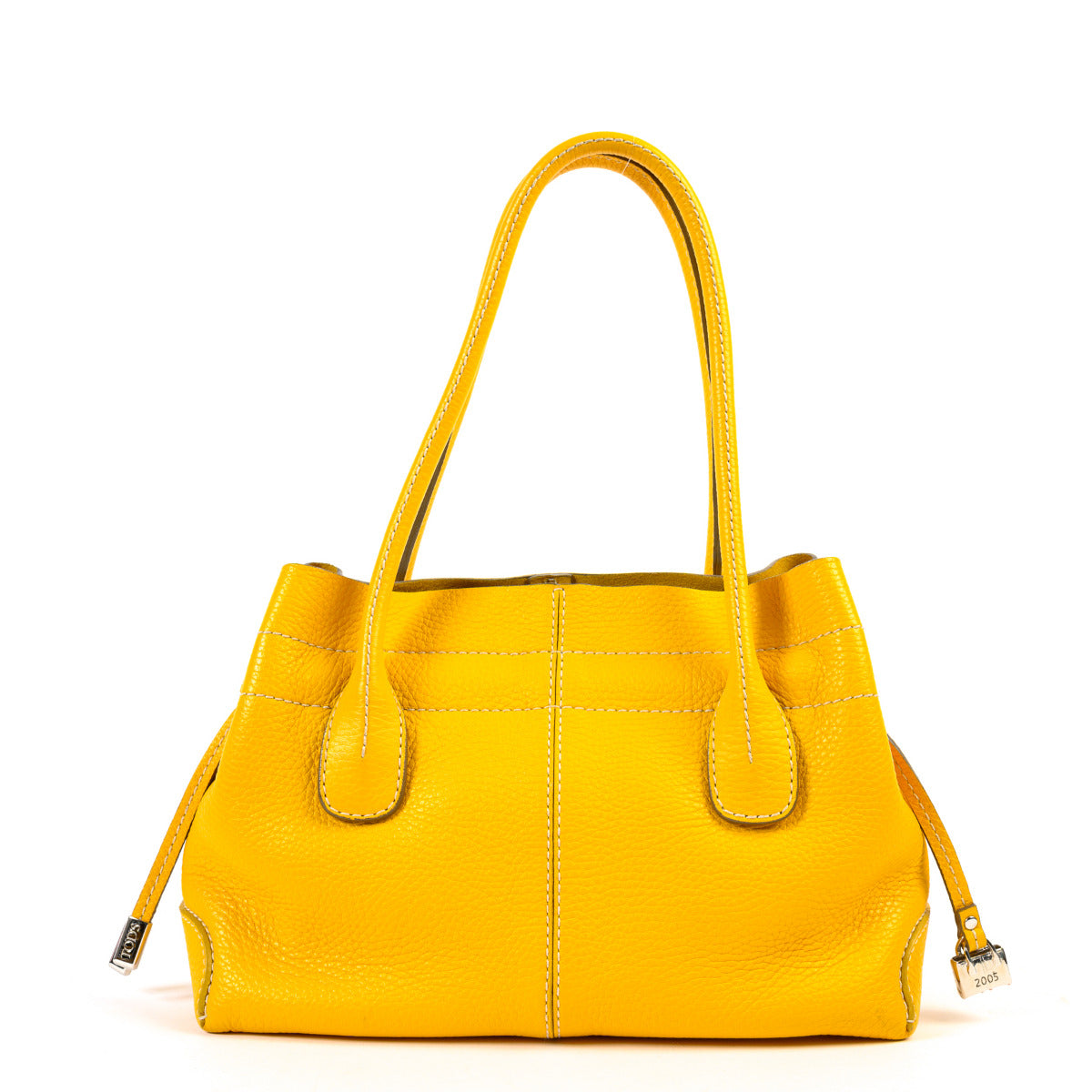 Petit sac D en cuir jaune Tod's