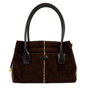 Tods Dark Brown Suede Top Handle