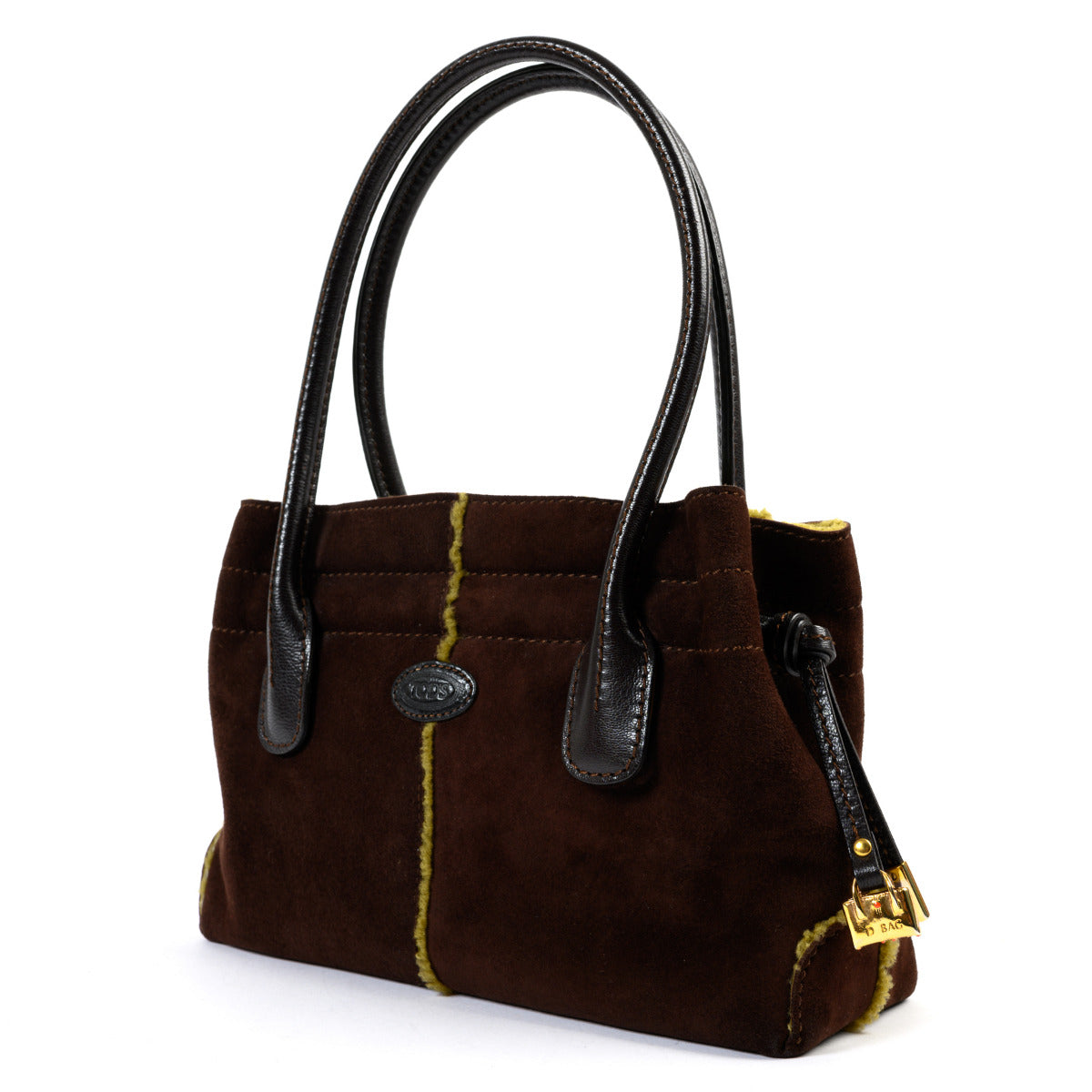 Sac porté main Tods en daim marron foncé