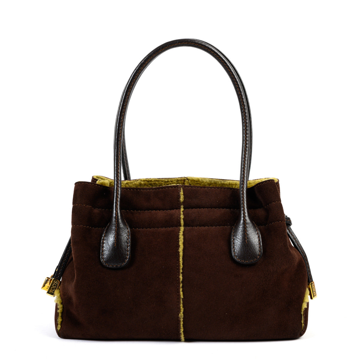 Sac porté main Tods en daim marron foncé