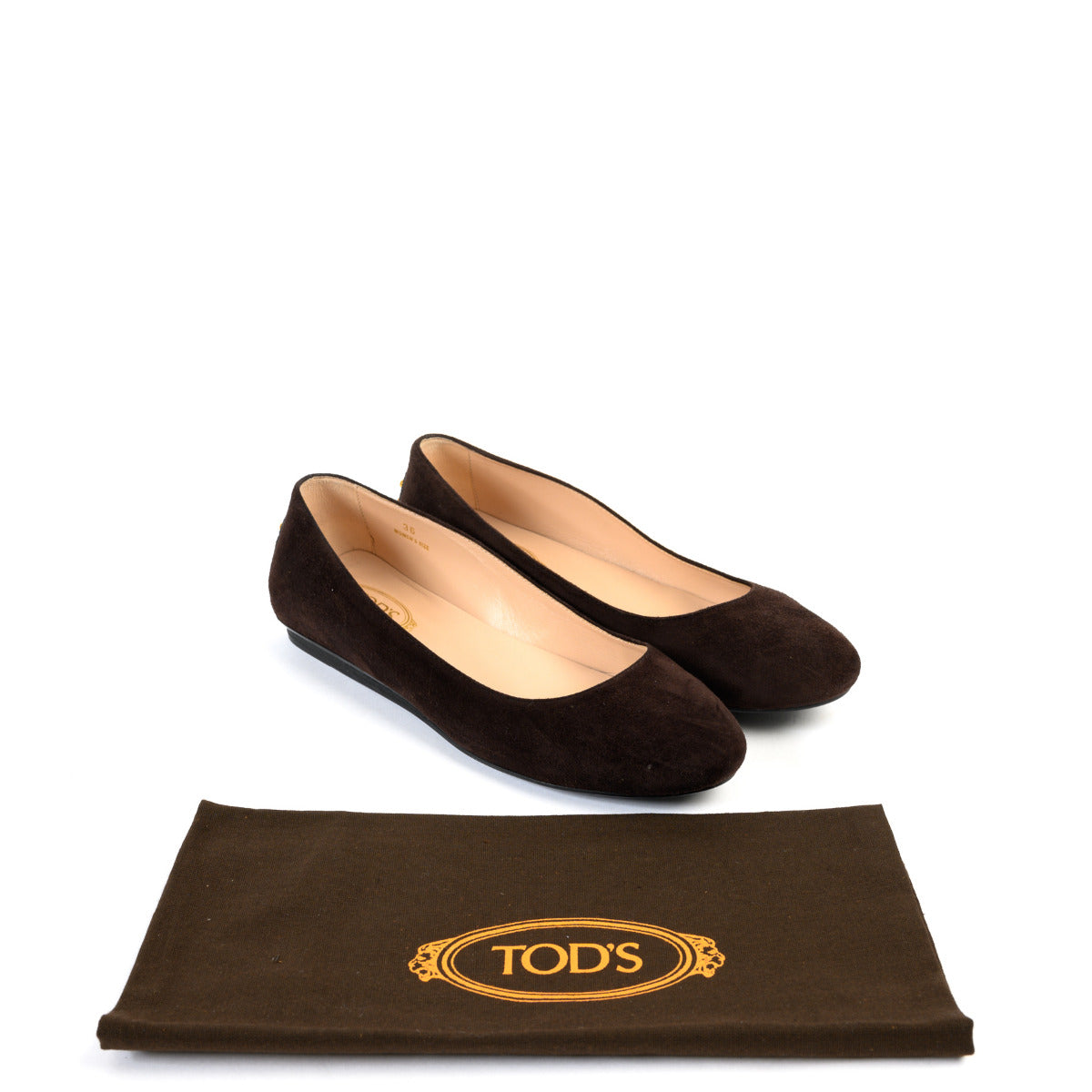 Tods Ballerines en nubuck marron - Taille 36