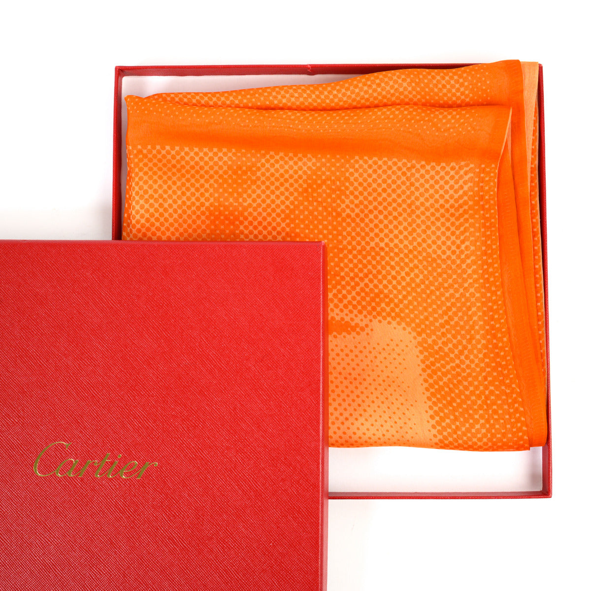 Foulard en soie orange Cartier