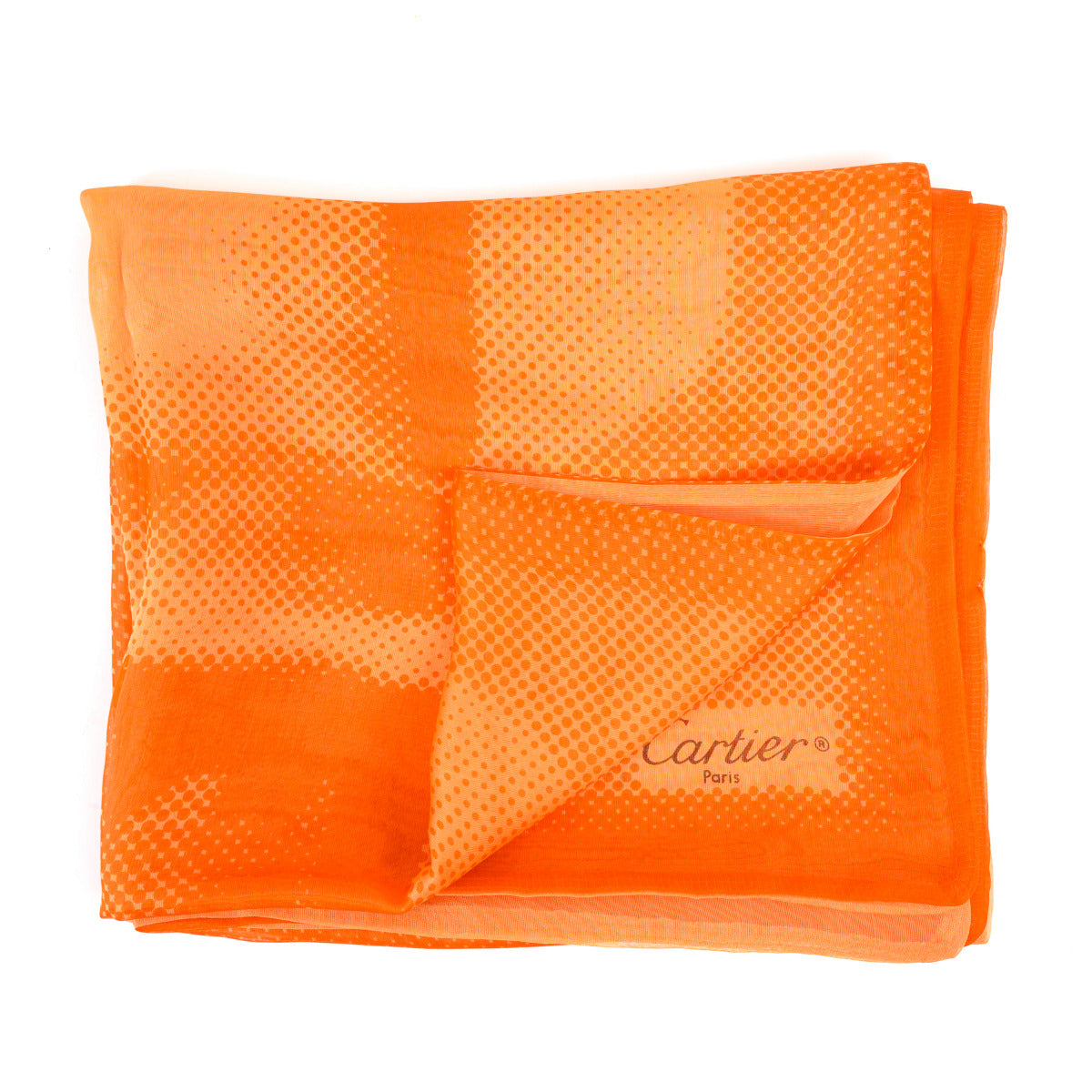 Foulard en soie orange Cartier