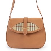Shop authentic second hand luxury designer vintage Burberry Vintage Saddle Camel Check Crossbody Bag at Labellov