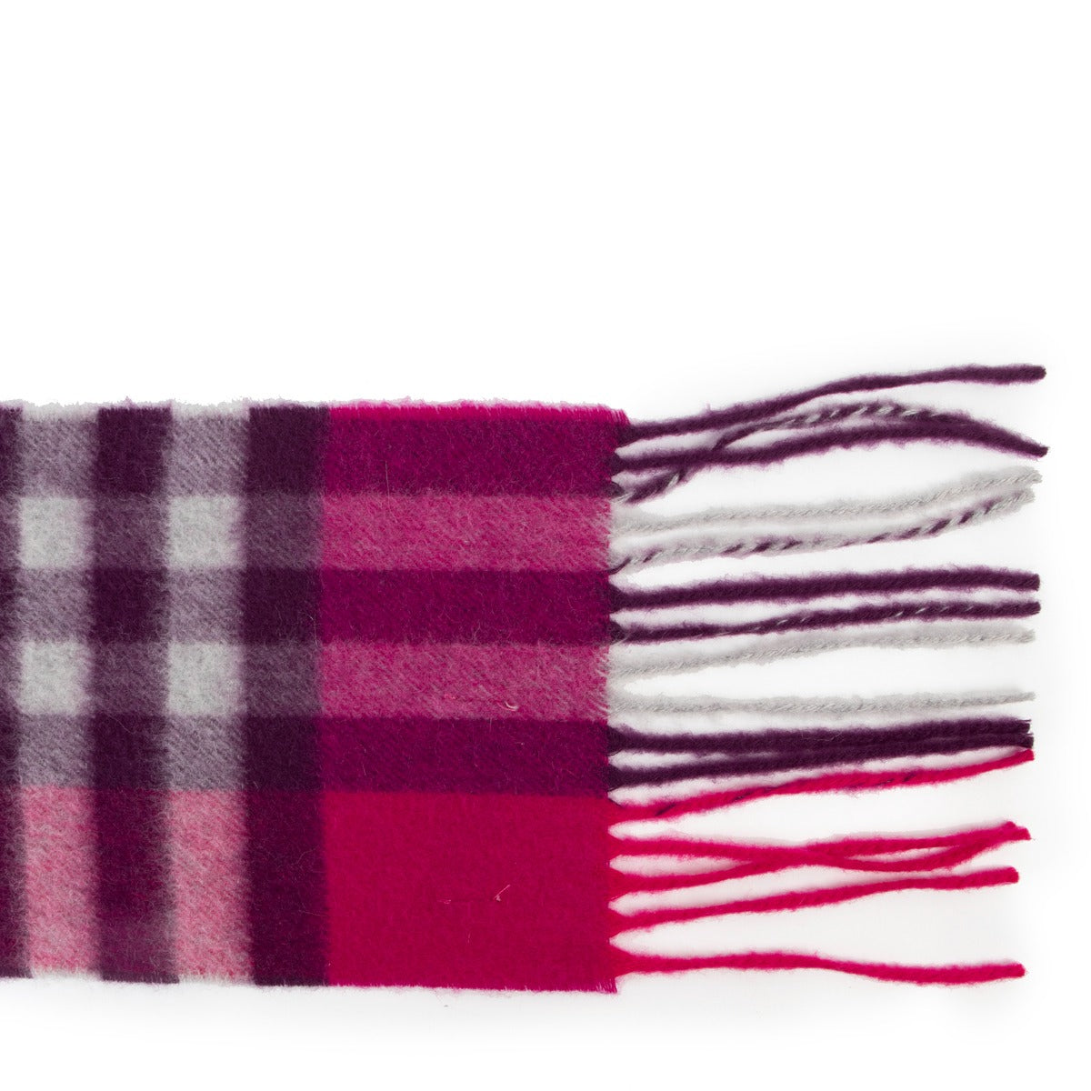 Shop safe online Burberry fuchsia check scarf, Burberry scarf in very good condition, Preloved Burberry scarf in very good condition.