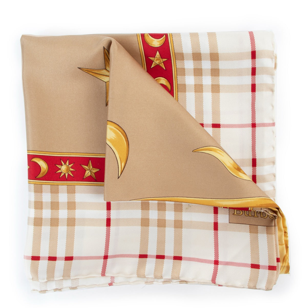 Burberry Vintage Check Print Silk Square Scarf