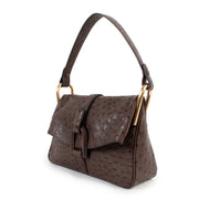 Delvaux Givry PM Ostrich Palissandre Shoulder Bag