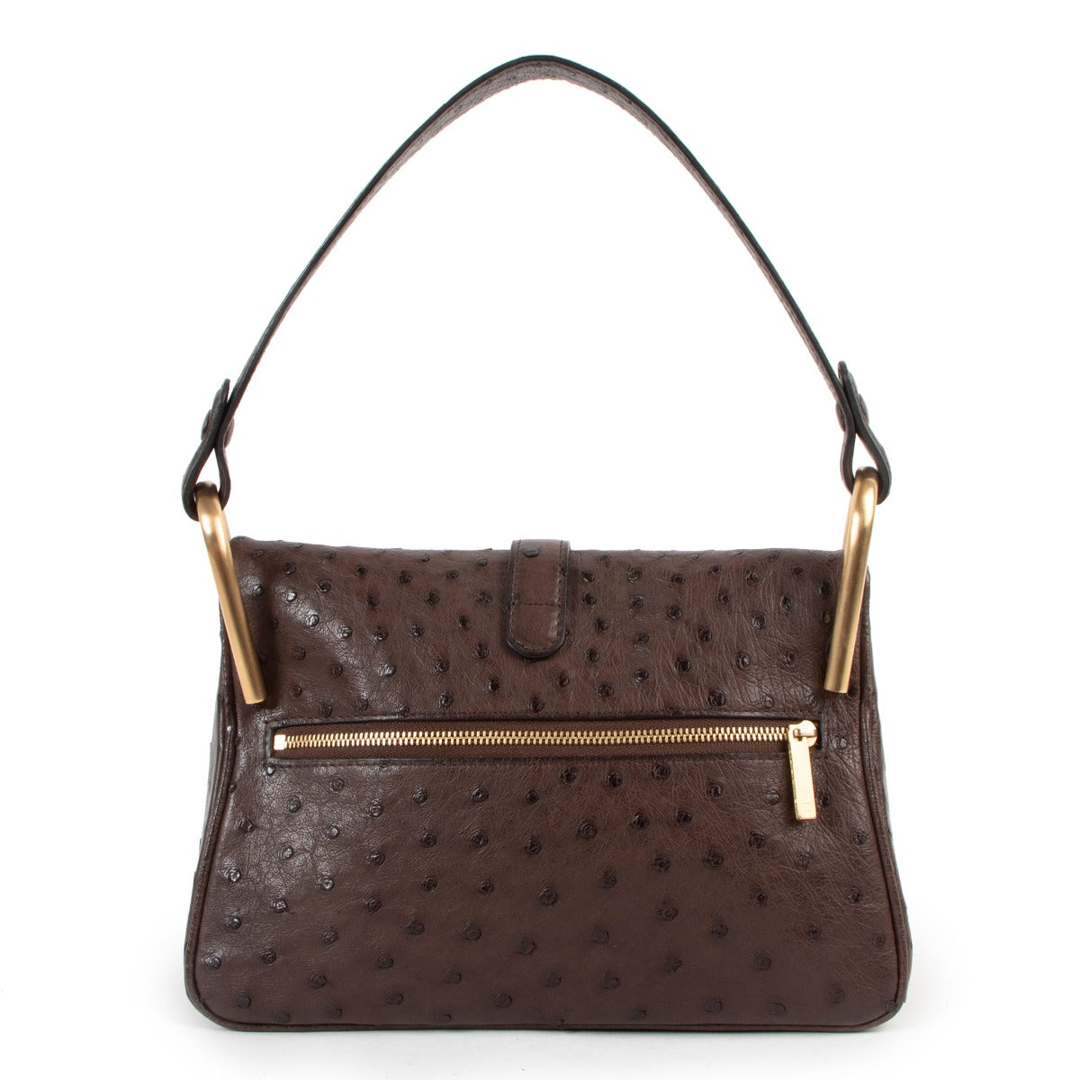 Delvaux Givry PM Ostrich Palissandre Shoulder Bag