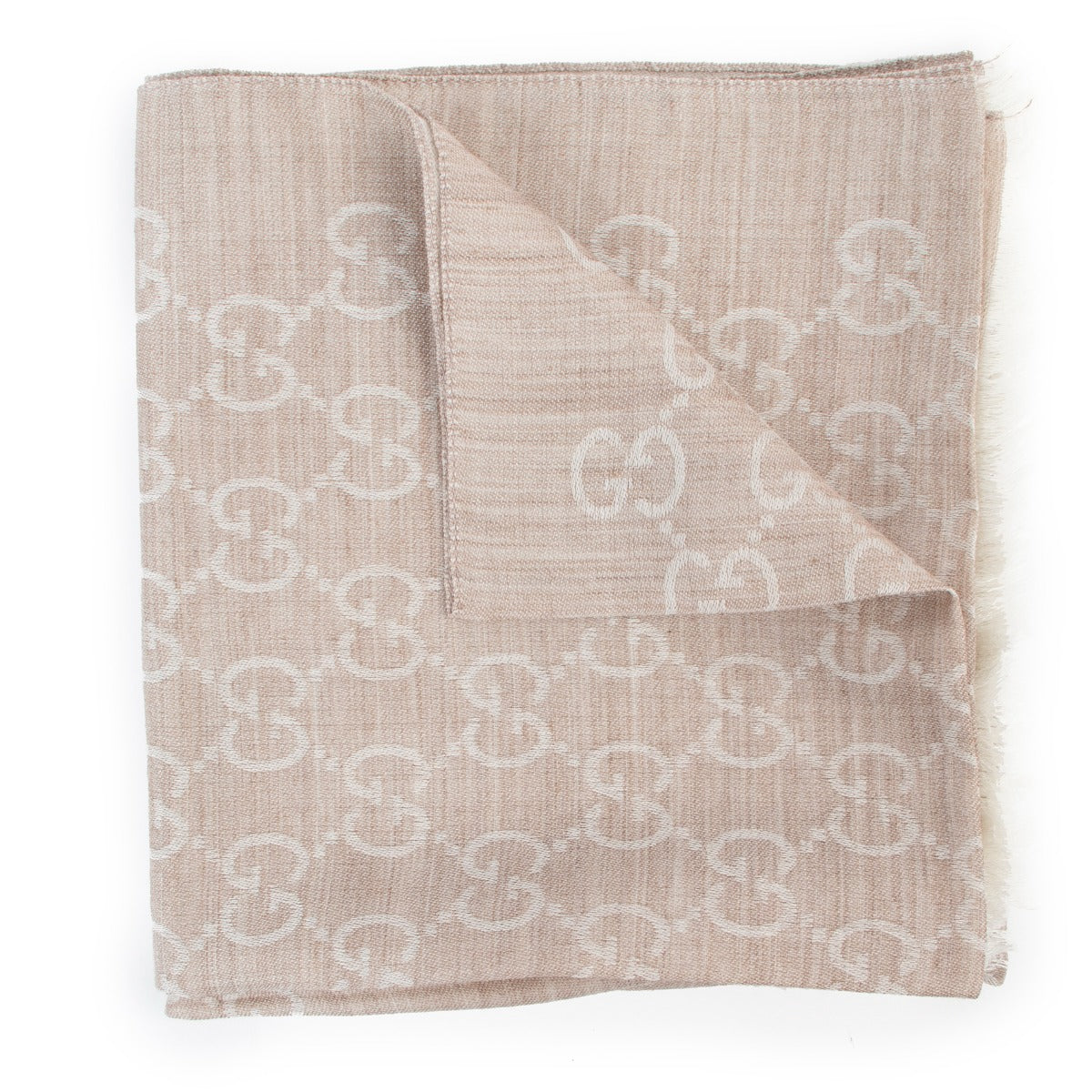 Shop authentic second hand luxury designer Gucci GG Jacquard Wool Silk Scarf at Labellov