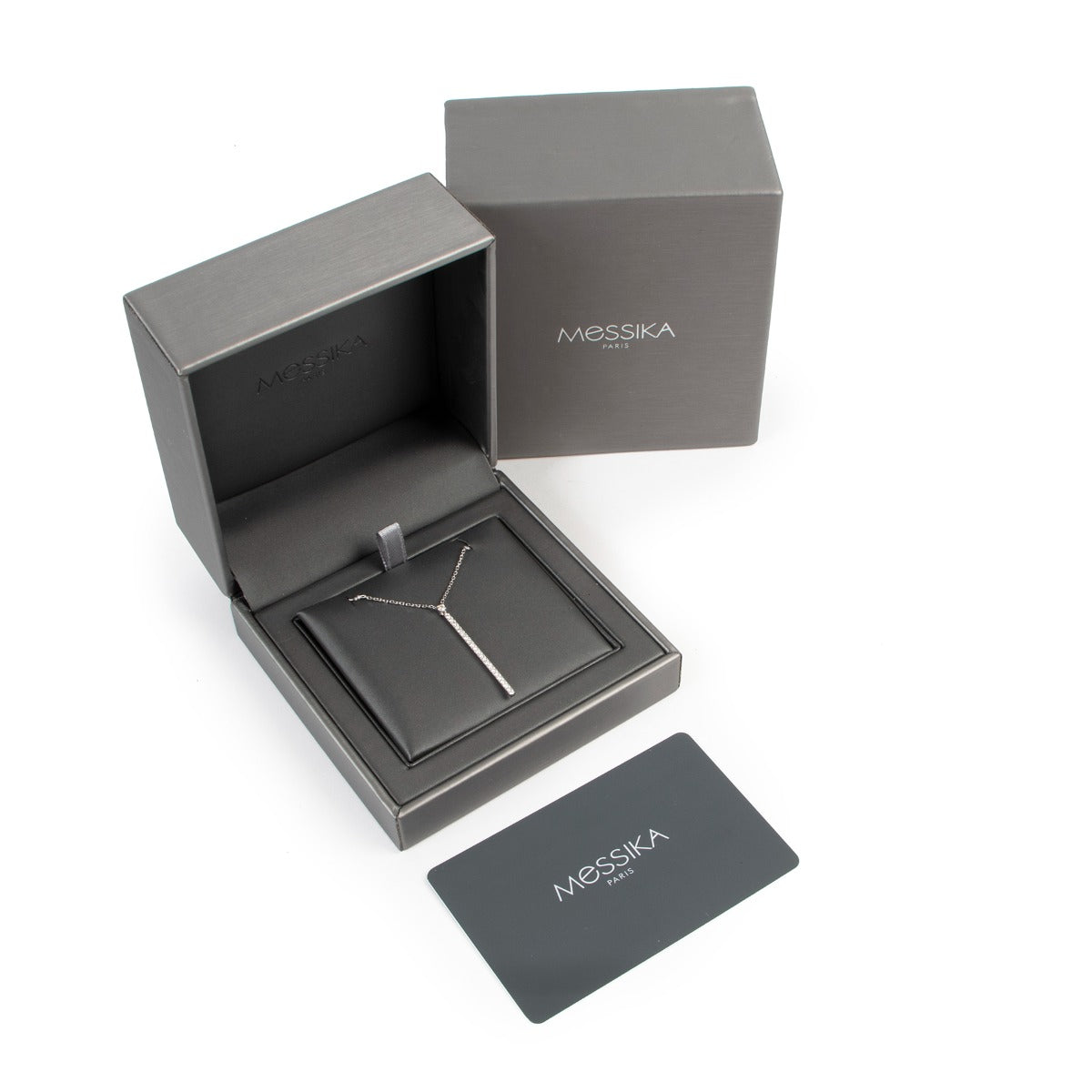 Messika Paris Gatsby Vertical Bar White Gold Diamond Necklace