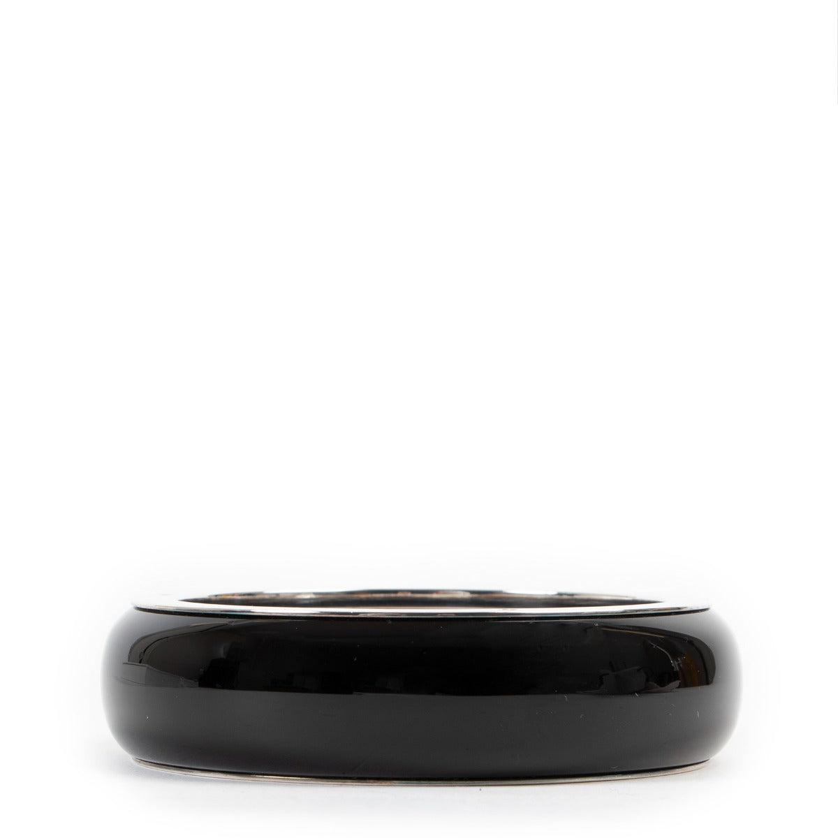 Montblanc Les Aimants by Charlotte Casiraghi Black Resin Sterling Silver Bangle Bracelet - Size 64