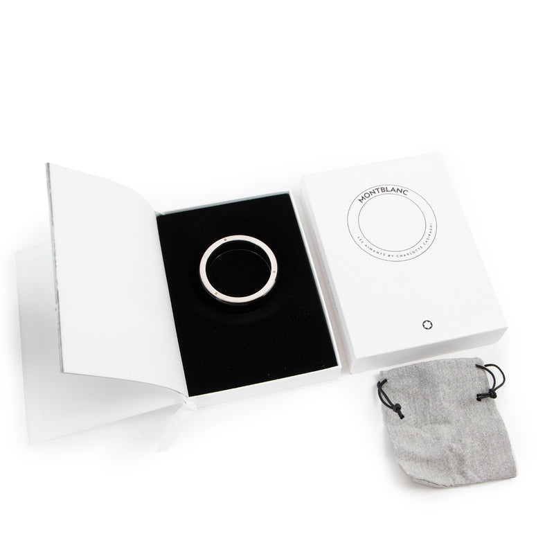 Montblanc Les Aimants by Charlotte Casiraghi Black Resin Sterling Silver Bangle Bracelet - Size 64