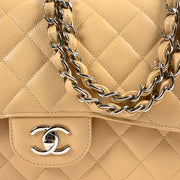 Shop Safe online at Labellov in Antwerp this 100% authentic second hand Chanel Beige Caviar Leather Classic Flap Bag Jumbo in as new condition.