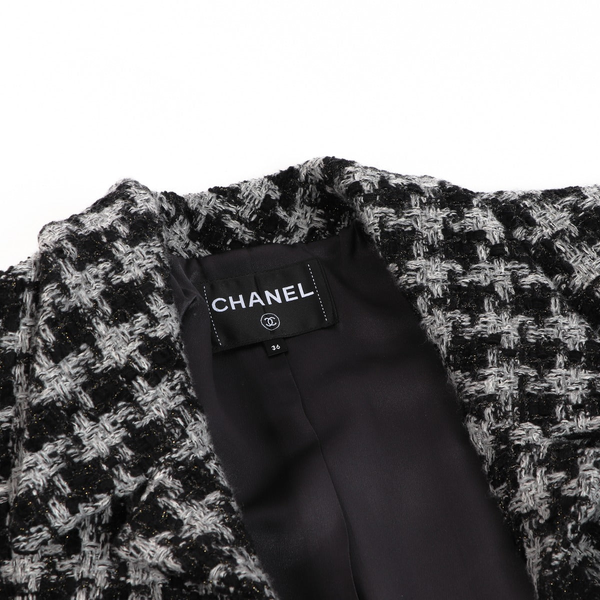 Manteau long en tweed noir Chanel Automne/Hiver 2022 - Taille 36