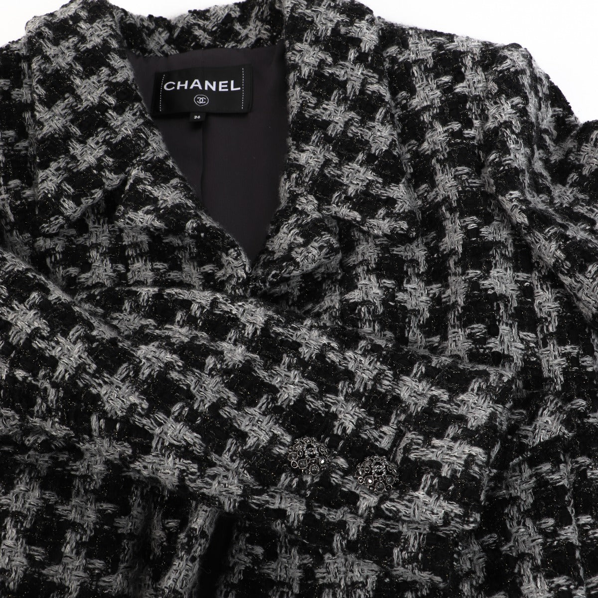 Manteau long en tweed noir Chanel Automne/Hiver 2022 - Taille 36