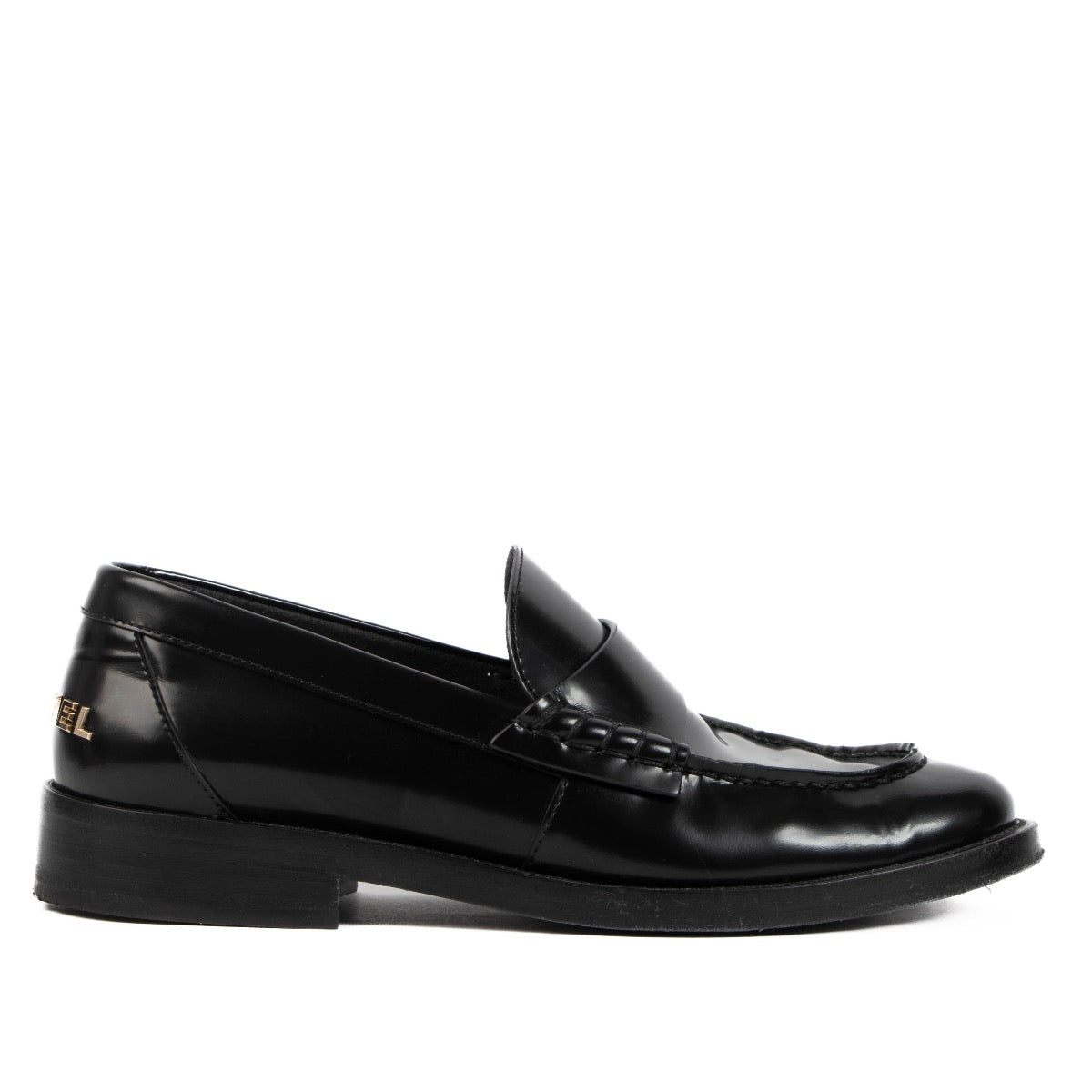 shop 100% authentic second hand Chanel Black Logo Loafers - Size 37 on Labellov.com