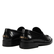 shop 100% authentic second hand Chanel Black Logo Loafers - Size 37 on Labellov.com
