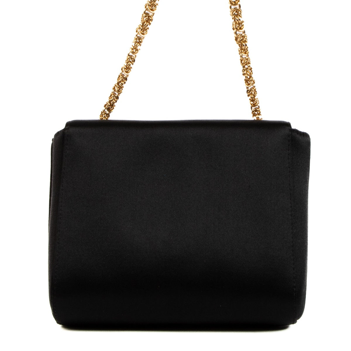 shop 100% authentic second hand Chanel Black Satin Bijoux Chain Clutch Bag on Labellov.com