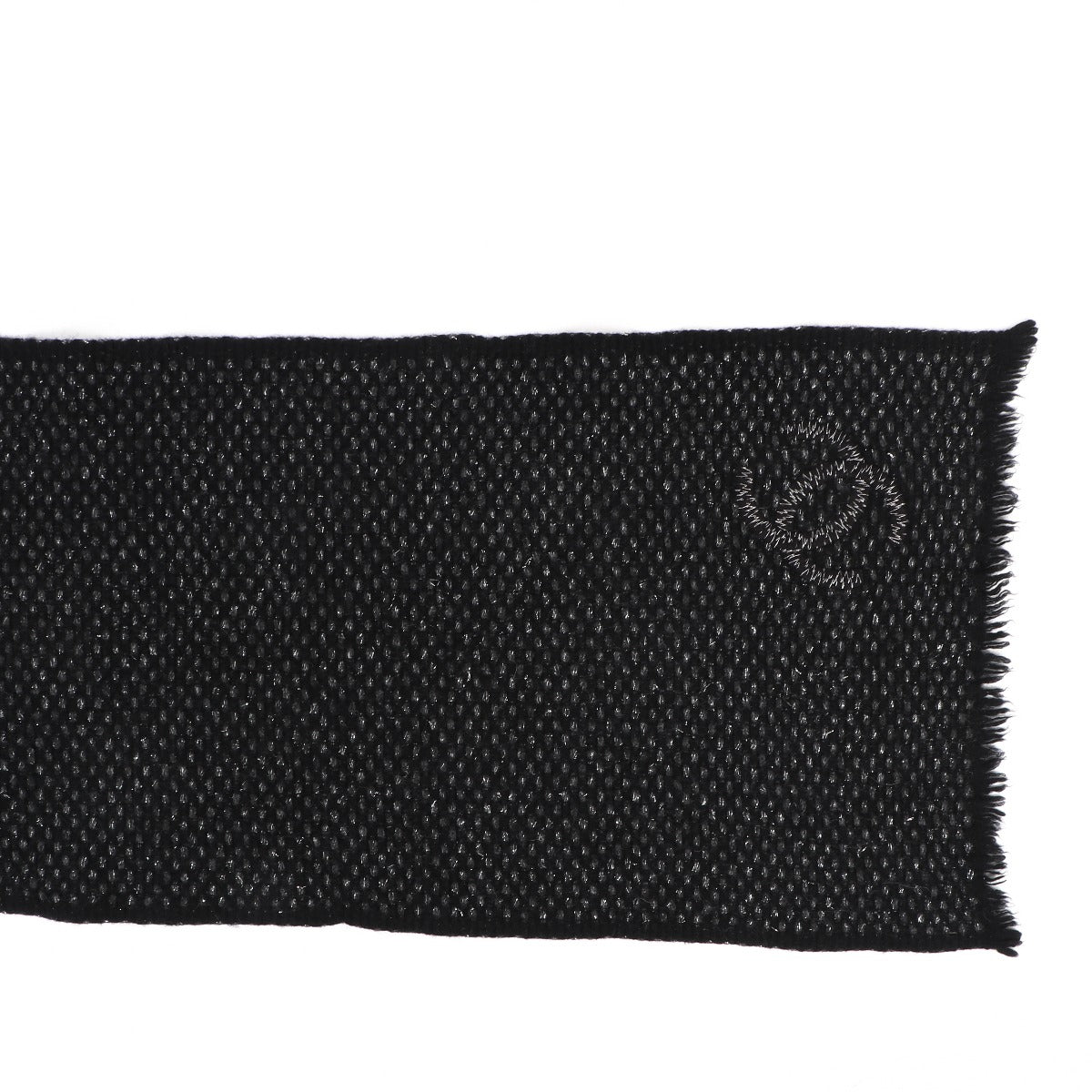 Chanel Black Lamé Fringe Scarf