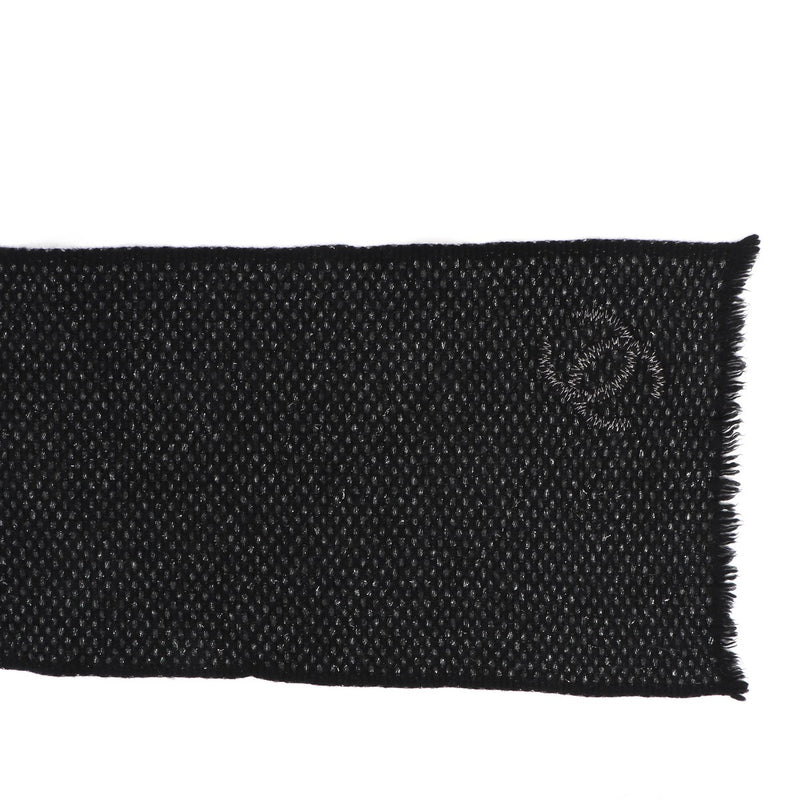 Chanel Black Lamé Fringe Scarf
