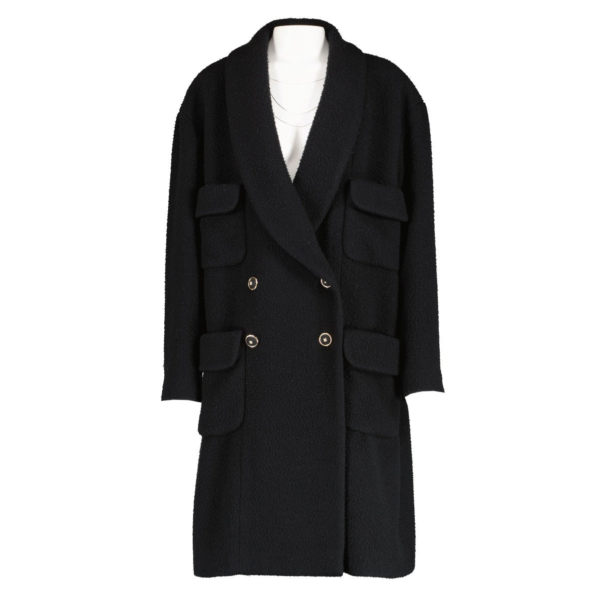 Chanel 20A Runway Black Wool/Cashmere Oversized Coat