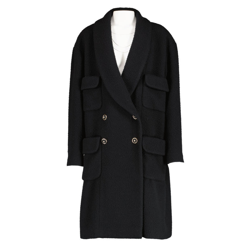 Chanel 20A Runway Black Wool/Cashmere Oversized Coat