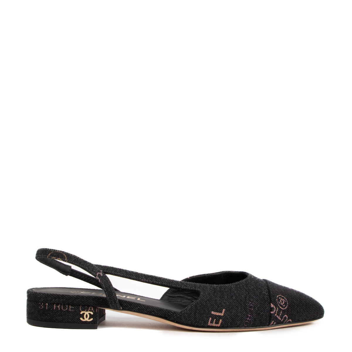 Slingbacks en jean avec logo Chanel - Taille 38