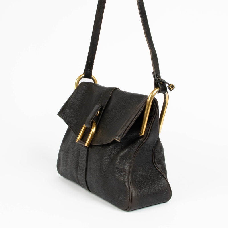 Authentic pre-loved Delvaux Black Vintage Givry Shoulder Bag on Labellov.com