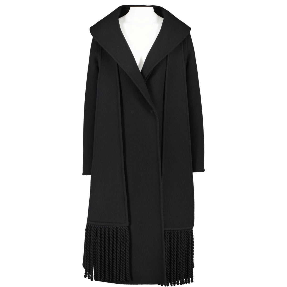 Fendi FF8835A5HDF1FL8 Autumn/Winter 2021 Black Wool Coat With Belt