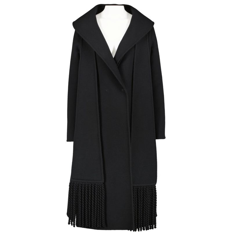Fendi FF8835A5HDF1FL8 Autumn/Winter 2021 Black Wool Coat With Belt