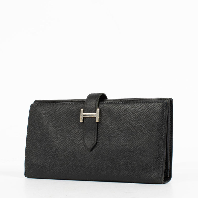 shop 100% authentic second hand Hermès Black Bearn Long Wallet on Labellov.com