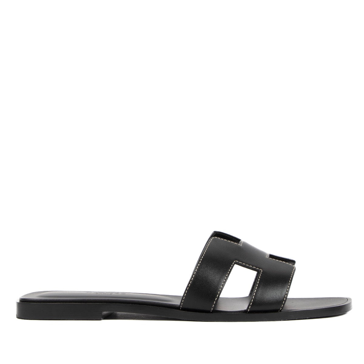 shop 100% authentic second hand Hermès Black Oran Sandals - Size 38 on Labellov.com