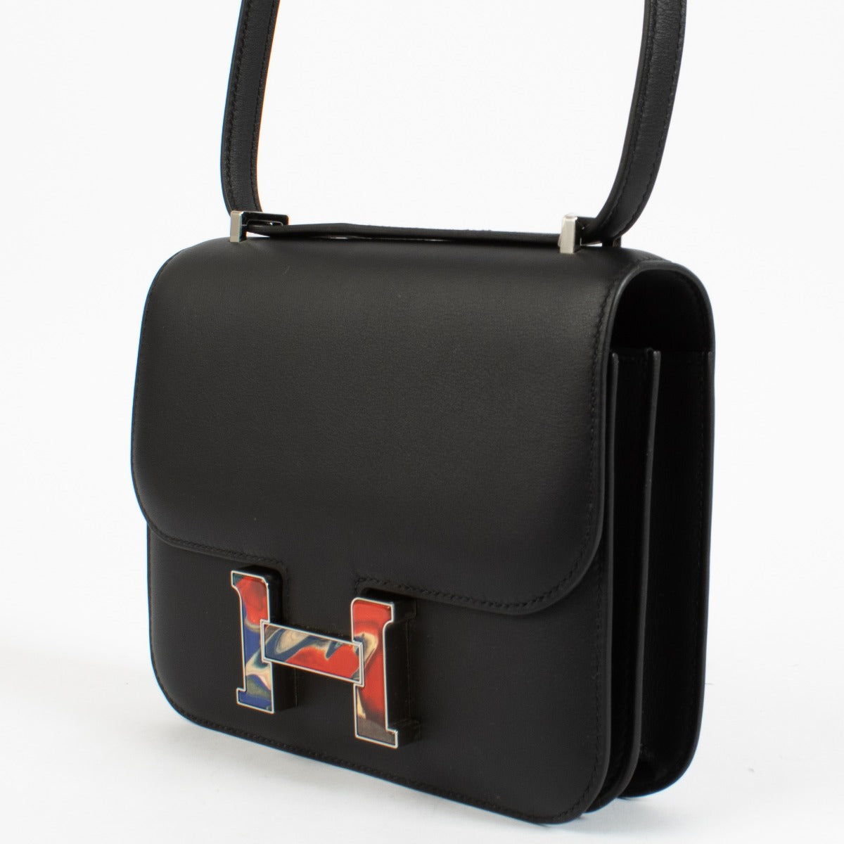 Hermès Constance Mini Marble Lock Black Swift PHW