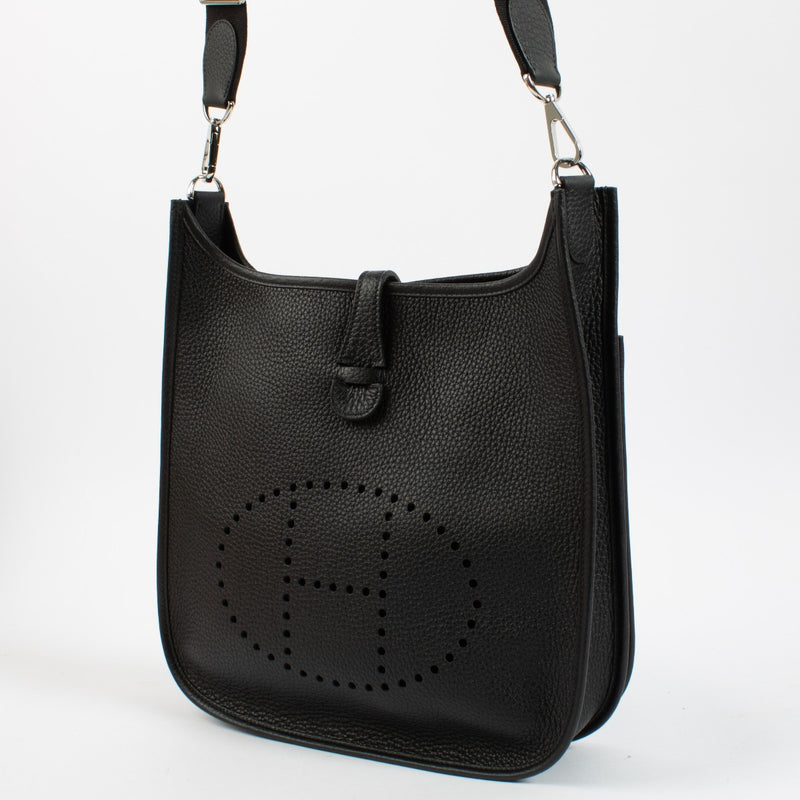 shop 100% authentic second hand Hermès Evelyne 29 Black Taurillon Clemence PHW on Labellov.com