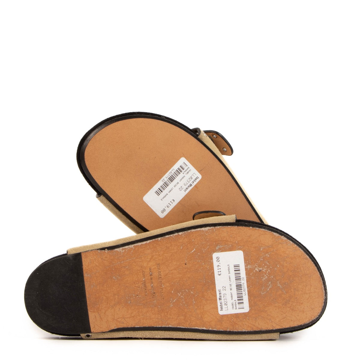 Shop safe online at Labellov in Antwerp, Brussels and Knokke this 100% authentic second hand Isabel Marant Beige Lennyo Buckle Sandals - size 37