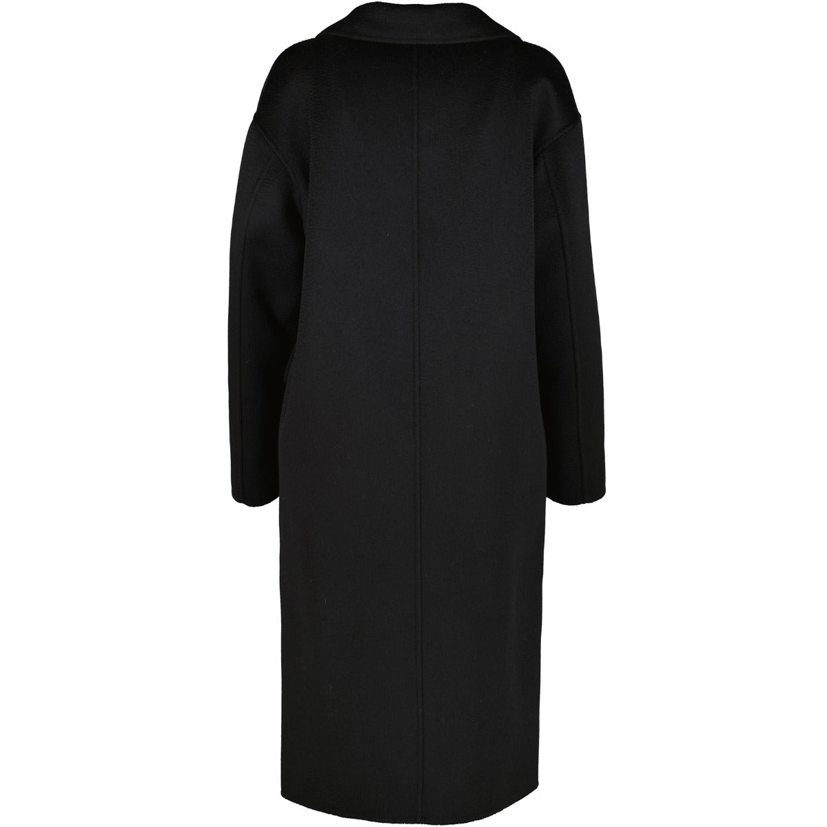 'S Max Mara Black Cashmere Blend Long Coat - Size FR34