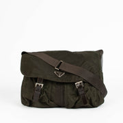 Authentic pre-loved Prada Green Nylon Messenger Shoulder Bag on Labellov.com