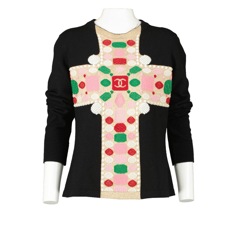 Chanel 20K Black Gold CC Cashmere Sweater Chanel P65639K61303