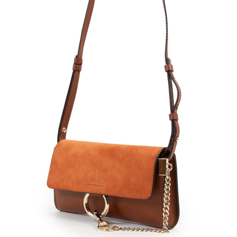 Shop authentic second hand designer Chloé Mini Faye Tabacco Brown Crossbody Bag at Labellov