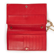 Fendi Red Leather Wallet On a Chain