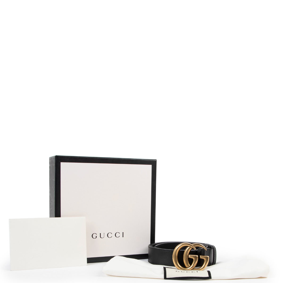 Buy an authentic second hand Gucci Black Marmont Belt Size 80 at Labellov
