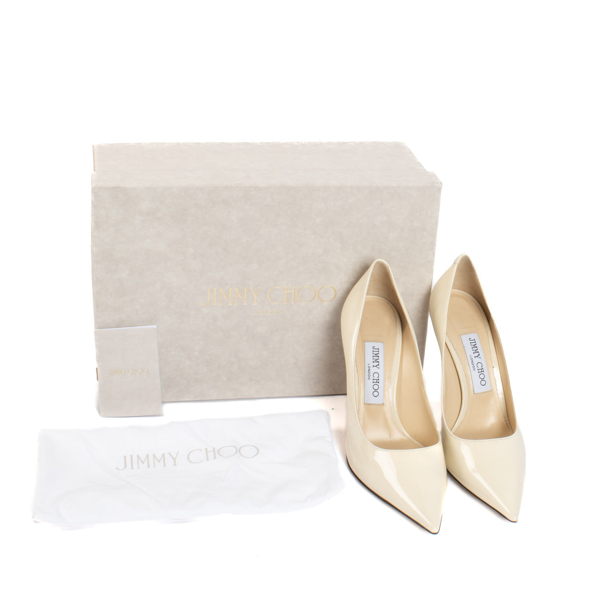 Escarpins Jimmy Choo Love 100 en lin et cuir verni - taille 37