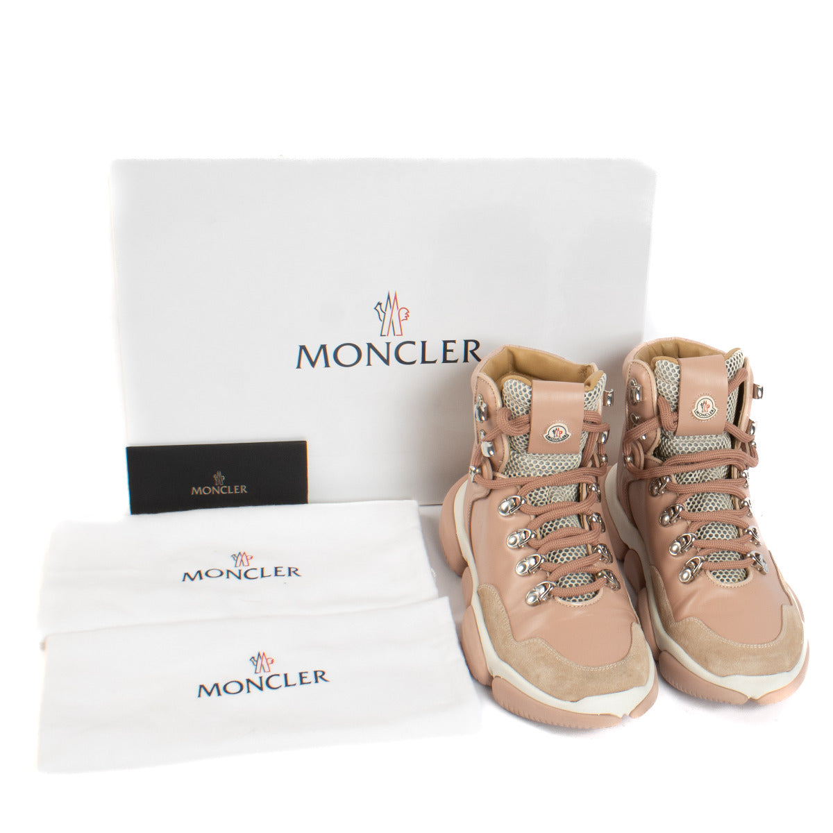 Moncler Dusty Pink Brianna High Top Sneakers - size 37