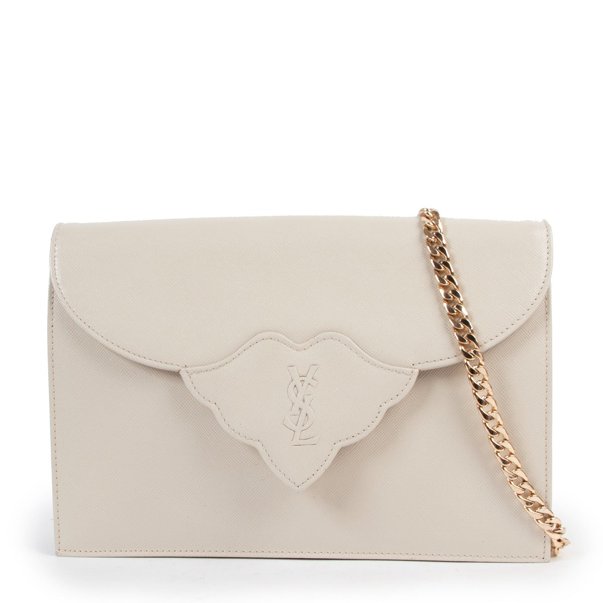 Buy online an authentic second hand Yves Saint Laurent Vintage White Clutch in very good condition at Labellov in Antwerp.